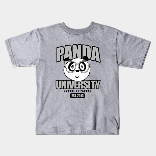 Panda University Kids T-Shirt by adamzworld